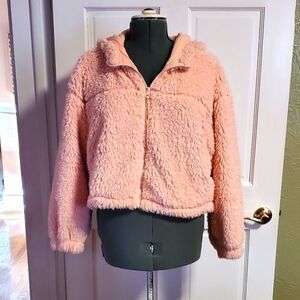 BDG Urban Outfitters Cropped Teddy Jacket - Size L
